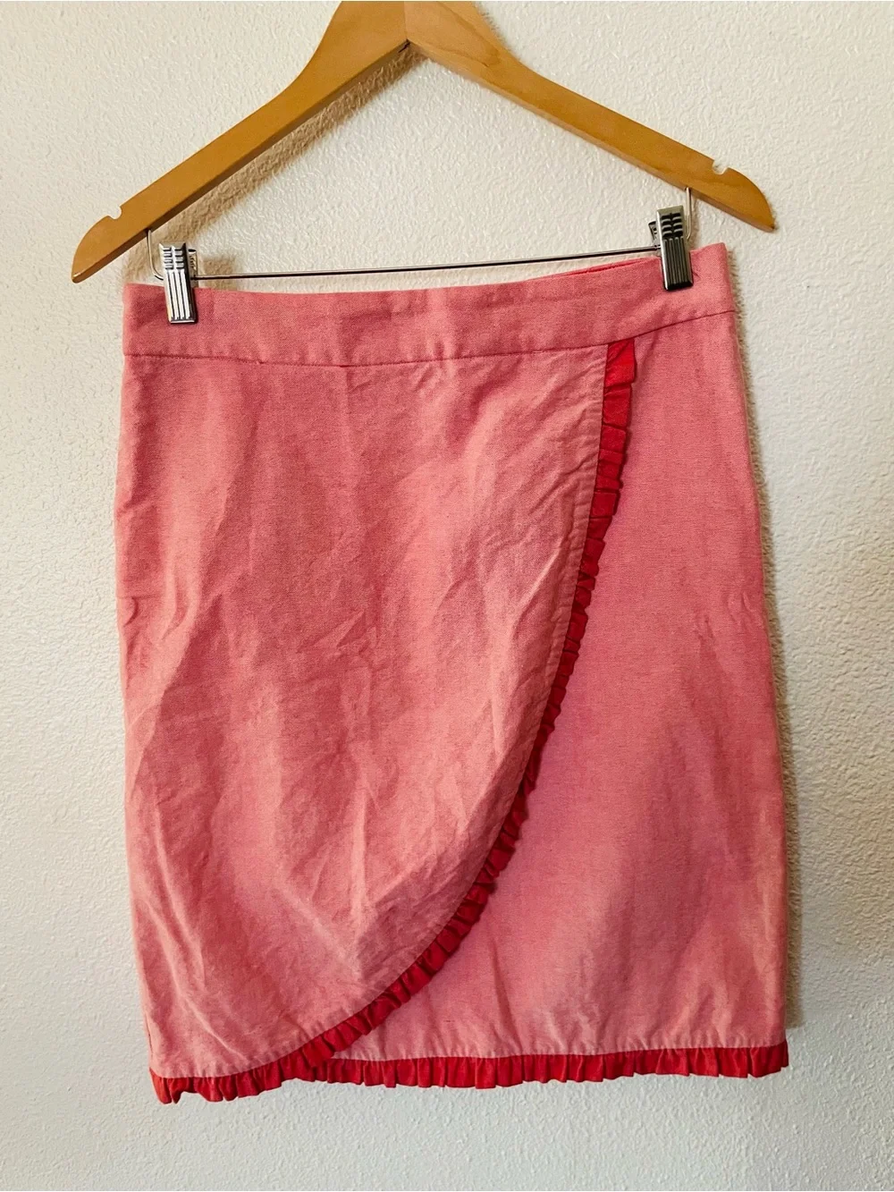 J. Crew Oxford ruffle pencil skirt size 6 100% Cotton